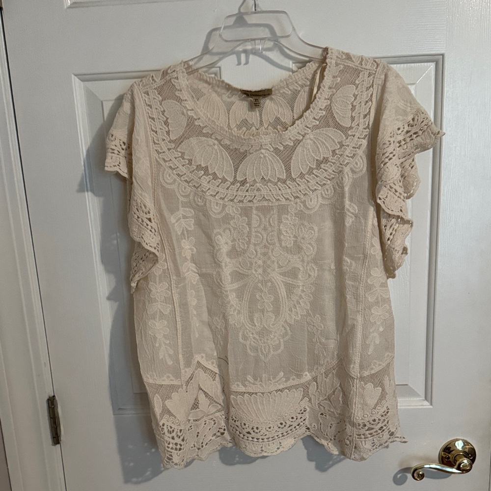 Democracy Cream Lace Blouse